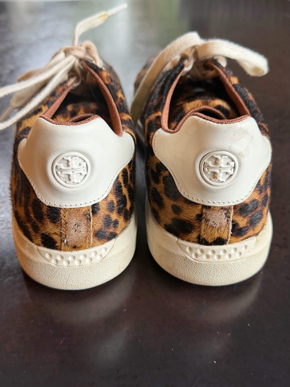 Tory Burch Leopard Print Sneakers in Brown and Cream